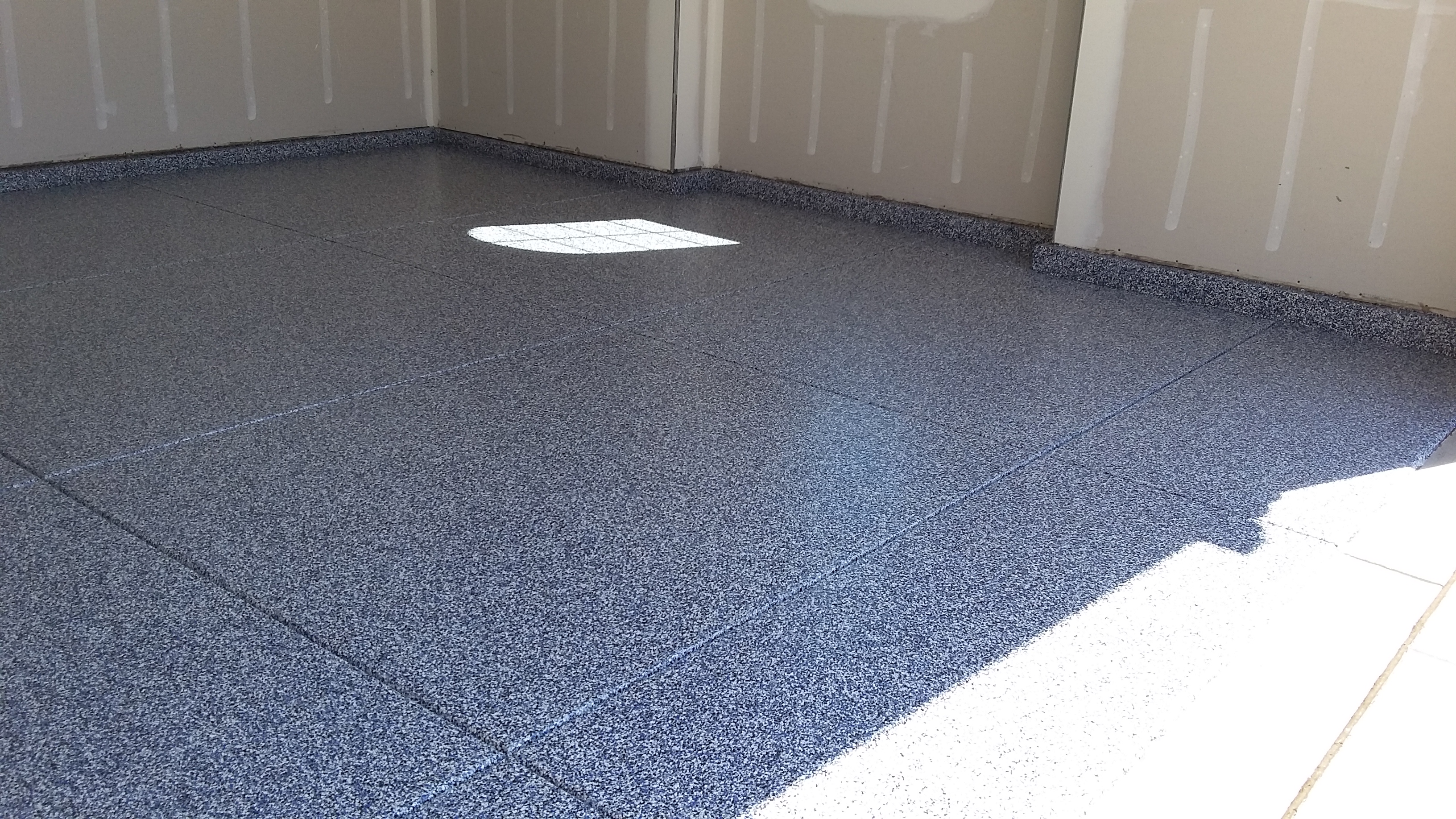 Blue Fusion Flake garage floor system ca-resurfacing.com