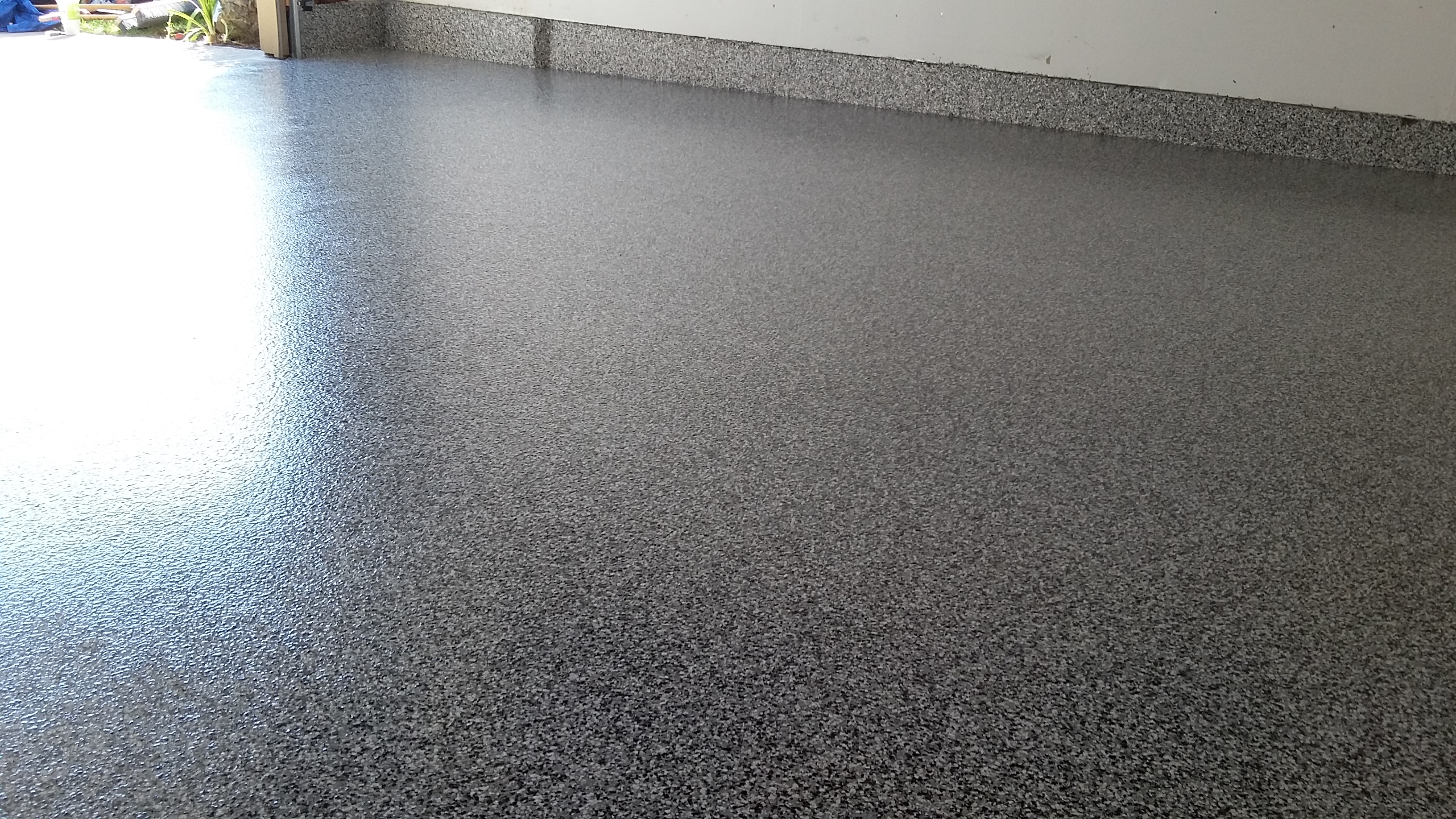 Charcoal Flake garage floor system ca-resurfacing.com
